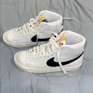 Nike White and Black High-Top Sneakers